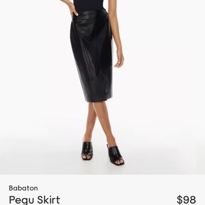 Babaton Vegan Leather Pegu Skirt